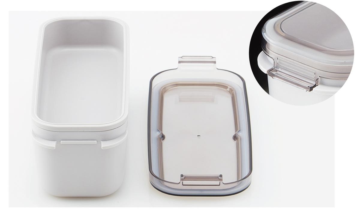 2段に重ねているスケーターの「ラク洗２段ランチボックス」