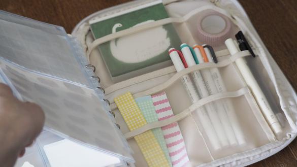 無印良品のA5ケースで、「文具ポーチ」を作ってみた！手帳に文房具