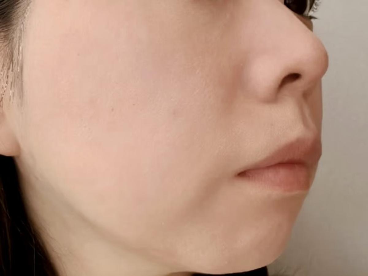 肌に塗ってみた様子