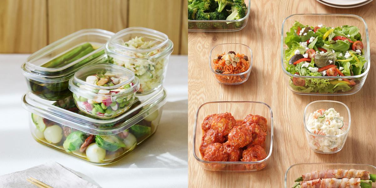 無印良品「蓋をしたままレンジで使える 耐熱ガラス容器」の使用イメージ