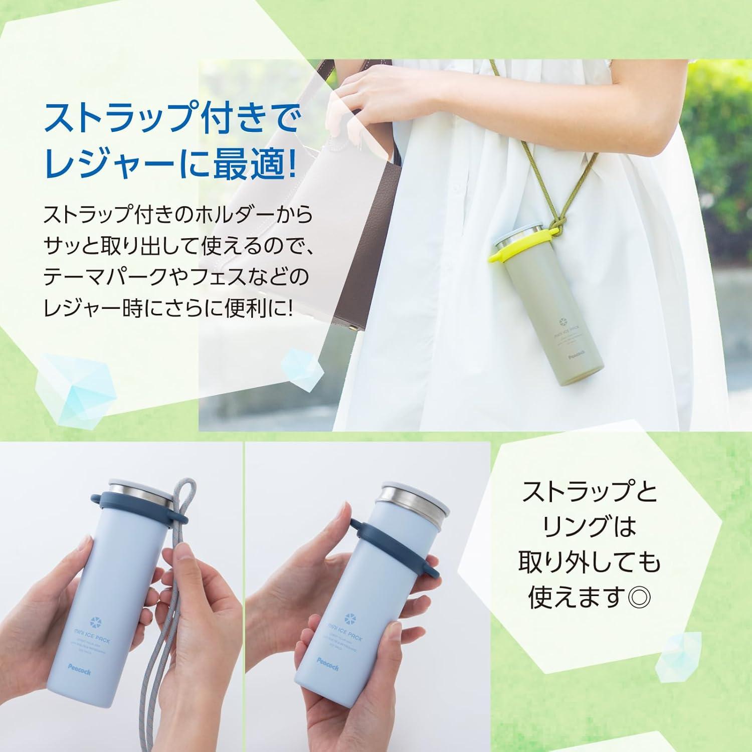 ピーコックの「猛暑に連れて行ける氷のう」、ストラップが付いて