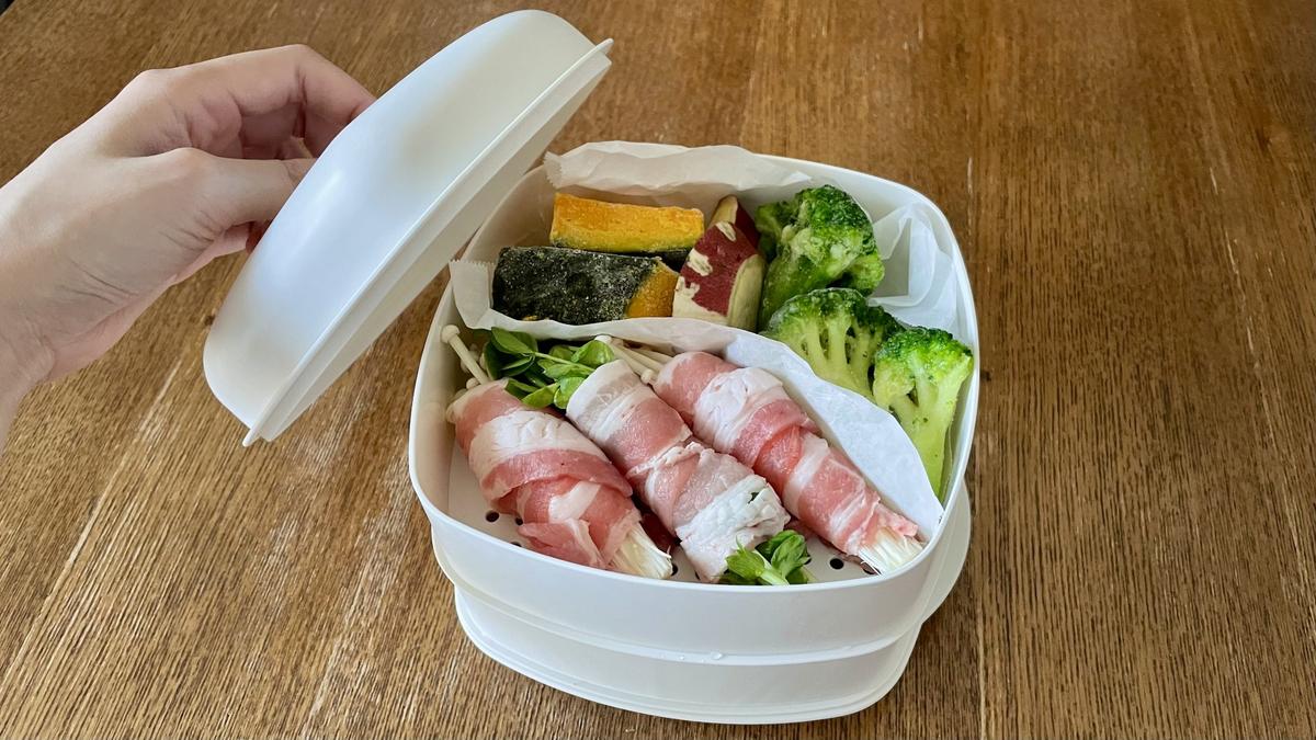 「二品作れるレンジせいろ蒸し器　小」