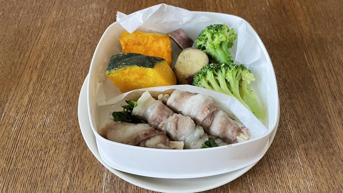 「二品作れるレンジせいろ蒸し器　小」