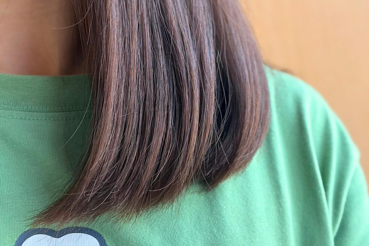 ケープ「for Straight」を使った毛先のまとまり具合