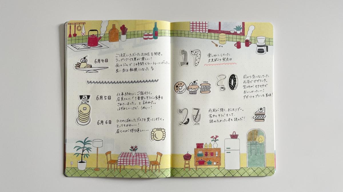「ゆるログ ドット方眼のノート＜B6＞暮らし柄」
