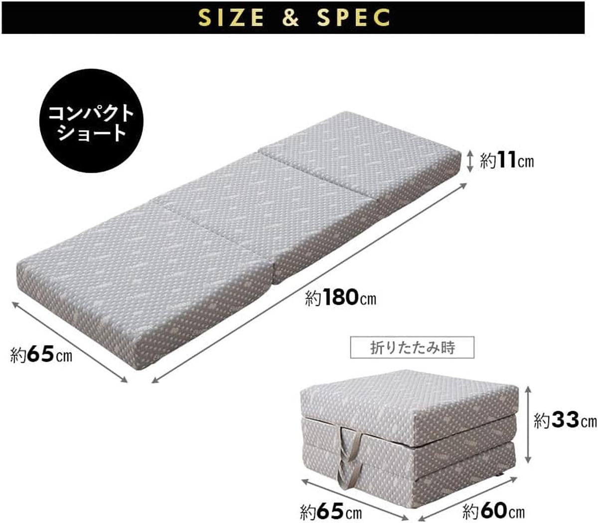 エムールの三つ折りマットレスのスペック