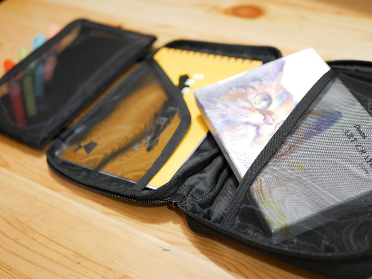 無印良品「取り外せるペンケース付き手帳カバー」とおえかきセット