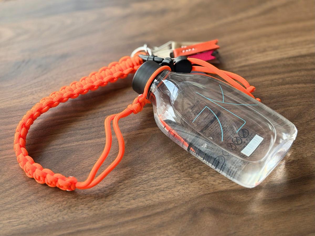 無印良品「水ボトル」にドリンクチャーム装着完了