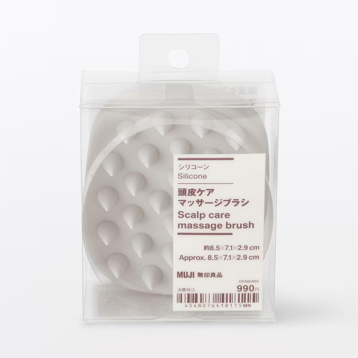 無印良品 「シリコーン頭皮ケアマッサージブラシ」のパッケージ