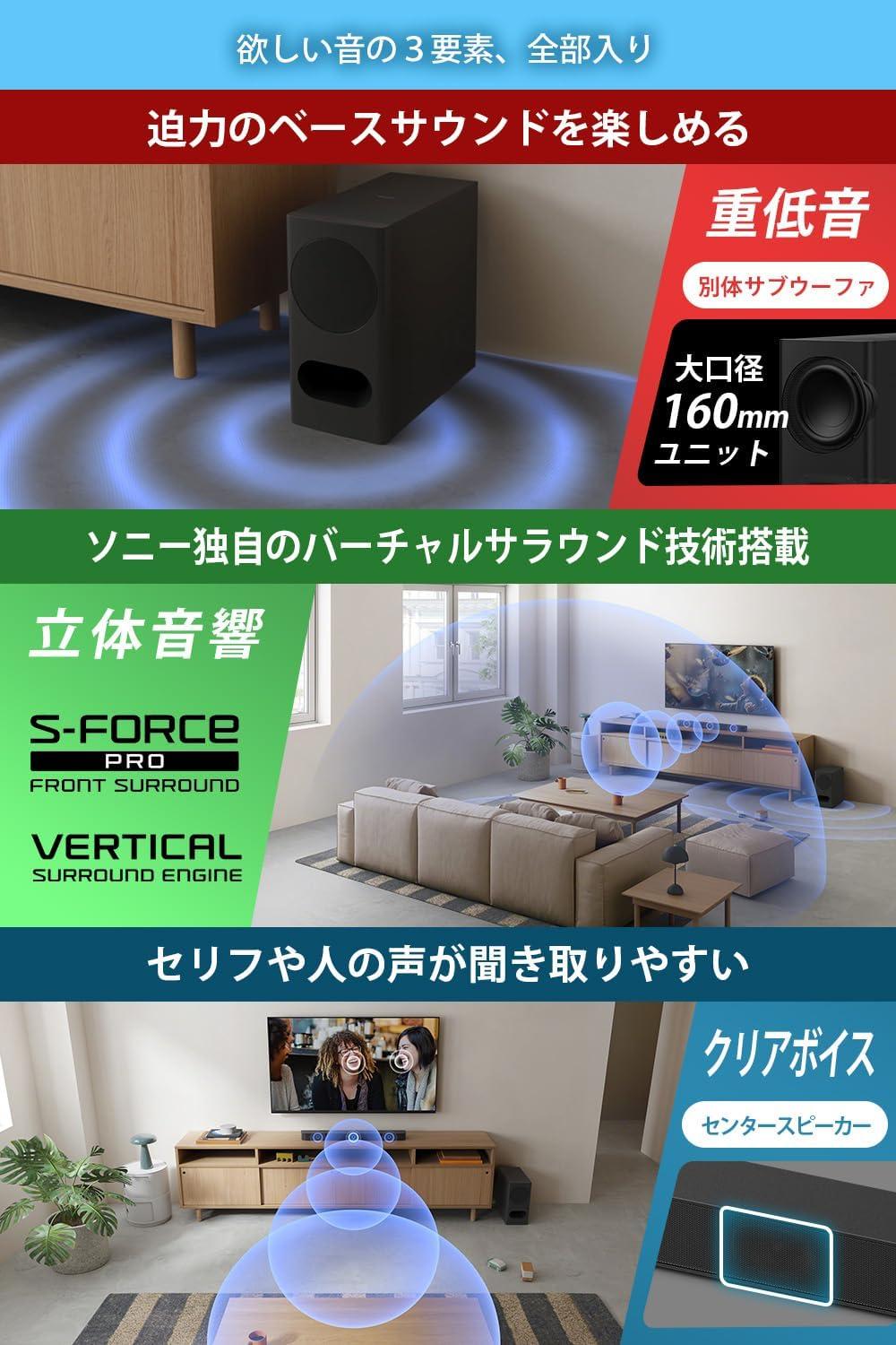 テレビの音が物足りない問題は、ソニーのサウンドバーが解決。Amazonで