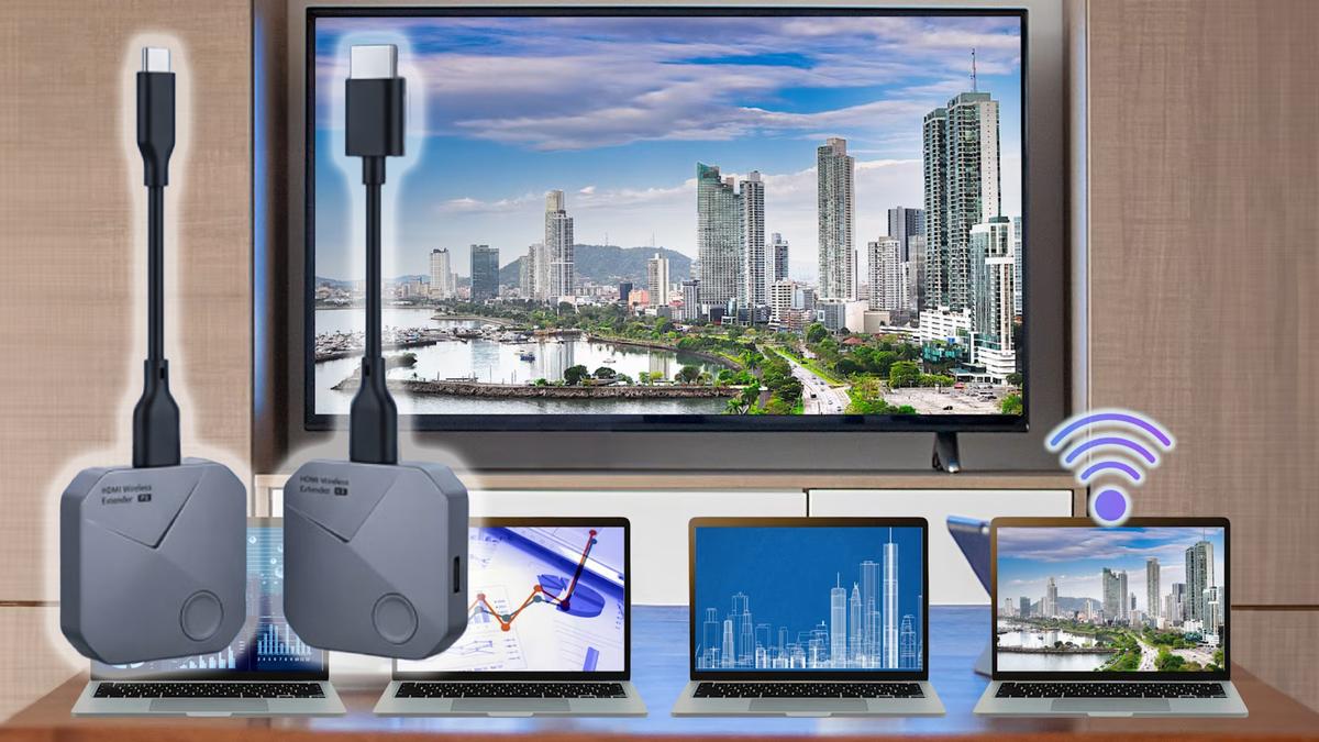 ソファに座ったまま、PCの画面をテレビへ。テレビ裏に手を回すのは最初の1回だけです