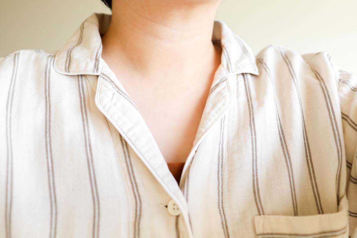 無印良品「婦人 脇に縫い目のない 二重ガーゼ長袖パジャマ」
