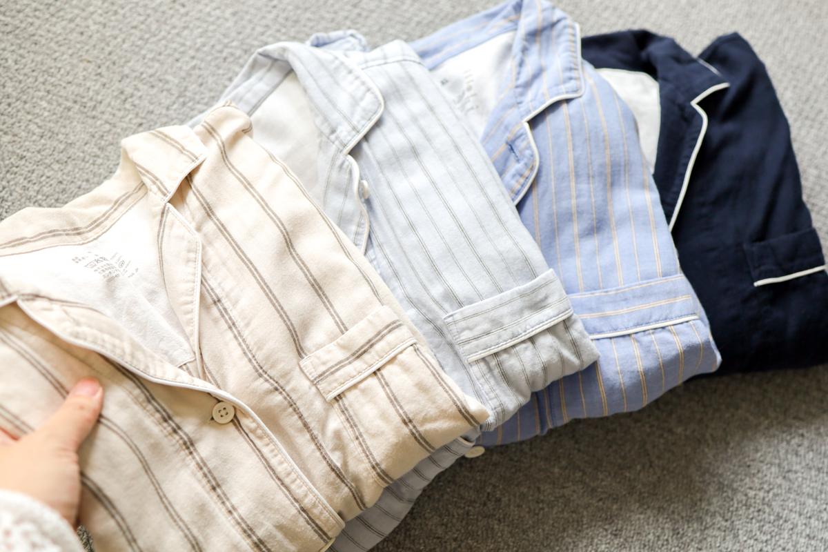 無印良品「婦人 脇に縫い目のない 二重ガーゼ長袖パジャマ」