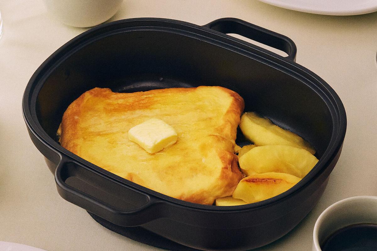 無印良品のグリルプレートで調理した焼き目がついたトースト